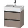 Duravit Ketho 2 wastafelonderbouwkast met 2 laden 58.4x39x54.9cm met grepen antraciet basalt mat SW772817