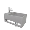 Wiesbaden Julia fonteinset Solid Surface 35x20x16cm betonlook links incl Amador fonteinkraan chroom SW794342