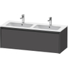 Duravit Ketho 2 wastafelonderbouwkast met 1 lade voor dubbele wastafel 128x48x44cm met greep antraciet grafiet mat SW772351