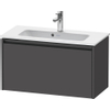 Duravit Ketho 2 wastafelonderbouwkast met 1 lade 68x39x44cm met greep antraciet grafiet mat SW772358