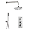 Crosswater MPRO Regendoucheset Inbouw - hoofddouche 20cm - 2 functies - 3 knoppen - wandarm 33cm - staafhanddouche 1 stand - chroom SW487213