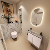 MONDIAZ TURE-DLUX 60cm toiletmeubel Rosee. EDEN wastafel Glace positie links. Met 1 kraangat. SW1103473