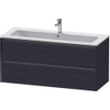 Duravit Ketho 2 wastafelonderbouwkast met 2 laden voor enkele wastafel 121x48x55cm met grepen antraciet eiken zwart mat SW772868