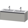 Duravit Ketho 2 wastafelonderbouwkast met 1 lade voor dubbele wastafel 128x48x44cm met greep antraciet betongrijs mat SW772191