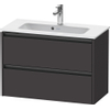 Duravit Ketho 2 wastafelonderbouwkast met 2 laden 81x39x54.9cm met grepen antraciet grafiet supermat SW771855