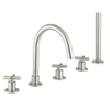 Crosswater MPRO Crosshead badrandkraan 5 gats met handdouche RVS geborsteld SW648401