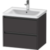 Duravit Ketho 2 wastafelonderbouwkast met 2 laden 63.4x45.5x54.9cm met grepen antraciet grafiet supermat SW772346