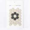 SAMPLE The Mosaic Factory London mozaiëktegel 2,3x2,3x0,6cm hexagon onverglaasd porselein vloertegel voor binnen en buiten vorstbestendig 4 bloemen p vel wit met zwart SW862077