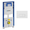 Geberit Duofix Element - UP 320 - QeramiQ push bedieningsplaat - wand 112cm - rechthoekige knoppen - kunststof wit glans SW976106