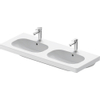 Duravit D code dubbele meubelwastafel 120x49cm 2 kraangaten met overloop wit GA89091