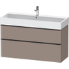 Duravit D-Neo wastafelonderkast 118.4x62.5x44.2cm 2 lades Basalt Mat SW641164