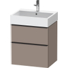 Duravit D-Neo wastafelonderkast 58.4x62.5x44.2cm 2 lades Basalt Mat SW641154