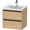 Duravit Ketho 2 wastafelonderbouwkast met 2 laden 58.4x45.5x54.9cm met grepen antraciet natuur eiken mat SW772814