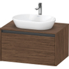 Duravit Ketho 2 wastafelonderbouwkast incl. consoleplaat met 1 lade 80x55x45.9cm met handgreep antraciet donker noten mat SW771877