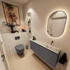 MONDIAZ TURE-DLUX 120cm toiletmeubel Dark Grey. EDEN wastafel Ostra positie rechts. Zonder kraangat. SW1104802