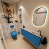 MONDIAZ TURE-DLUX 120cm toiletmeubel Jeans. EDEN wastafel Glace positie rechts. Met 1 kraangat. SW1103323