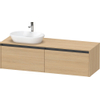 Duravit Ketho 2 wastafelonderbouwkast incl. consoleplaat met 2 laden voor waskom links 160x55x45.9cm met handgrepen antraciet natuur eiken mat SW772253