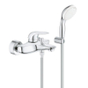 GROHE Eurostyle New badkraan met omstel met koppelingen met douchegarnituur met gesloten greep chroom/wit SW108054