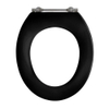 Pressalit Objecta closetzitting zonder deksel met vast scharnier met doorlopende pen zwart 0753324