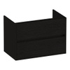 BRAUER Adore wastafelonderkast - 80x46x55cm - 2 softclose lades - greeploos - 1 sifon uitsparing - Timber Black SW1198384