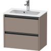 Duravit Ketho 2 wastafelonderbouwkast met 2 laden 61x39x54.9cm met grepen antraciet basalt mat SW772694