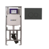 Geberit Inbouwreservoir - UP320 - QeramiQ push bedieningsplaat - dualflush - ronde knoppen - kunststof mat antraciet SW1164765