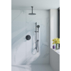 Fortifura Calvi Inbouw Regendoucheset - rond - thermostatisch - plafondarm - glijstang - 25cm hoofddouche - ronde handdouche - gladde doucheslang - mat zwart SW1189356