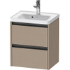 Duravit Ketho 2 Wastafelonderkast - 2 laden - 48.4x37.5x54.9cm - grepen antraciet - linnen mat SW773156
