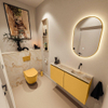 MONDIAZ TURE-DLUX 100cm toiletmeubel Ocher. EDEN wastafel Frappe positie rechts. Zonder kraangat. SW1102895