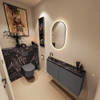 MONDIAZ TURE-DLUX 100cm toiletmeubel Dark Grey. EDEN wastafel Lava positie links. Met 1 kraangat. SW1103758