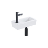 Fortifura Fuente fonteinset - 36x18.5x9cm - 1 kraangat - solid surface - fonteinkraan zwart mat - mat wit SW1111565
