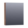 BRAUER Impress Deluxe spiegelkast - 60x70x15cm - interne en externe verlichting - 1 rechtsdraaiende dubbelzijdige spiegeldeur Forest Cacao SW371805