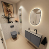 MONDIAZ TURE-DLUX 80cm toiletmeubel Dark Grey. EDEN wastafel Opalo positie midden. Met 1 kraangat. SW1104298