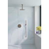 Fortifura Calvi inbouw Regendoucheset - rond - thermostatisch - plafondarm - 25cm hoofddouche - staaf handdouche - gladde slang - Geborsteld koper PVD SW1244334