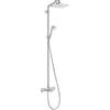 Hansgrohe Croma E280 showerpipe: m. badkraan thermostatisch m. 1jet hoofddouche m. 3jet handdouche multi en doucheslang 160cm chroom SW297546