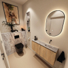 MONDIAZ TURE-DLUX 100cm toiletmeubel Washed Oak. EDEN wastafel Glace positie rechts. Zonder kraangat. SW1103607