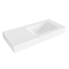 Mondiaz CLOUD Talc Vrijhangende wastafel - 100cm - wasbak rechts - rand 12cm - Solid surface Talc SW428617