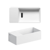 Clou New Flush 3 fontein 35x18cm inclusief afvoerplug voorbewerking voor kraangat links Wit mat SW398987