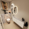 MONDIAZ TURE-DLUX 120cm toiletmeubel Talc. EDEN wastafel Glace positie links. Met 1 kraangat. SW1103100