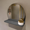 Mondiaz SPOT Badkamerspiegel - rond 30cm - spiegelplanchet - kleur Dark Grey SW1235512