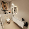 MONDIAZ TURE-DLUX 120cm toiletmeubel Talc. EDEN wastafel Ostra positie links. Met 1 kraangat. SW1104699
