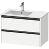 Duravit Ketho 2 wastafelonderbouwkast met 2 laden voor waskom links 81x48x54.9cm met grepen antraciet wit mat SW772902