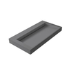 Thebalux Type Glacier wastafel 80x46x8cm 0 kraangaten 1 wasbak Rechthoek solid surface antraciet mat SW717282