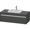 Duravit Ketho Wastafelonderkast 120x55.5x42.6cm 1 lade Standaard greep met softclose spaanplaat Grafiet Mat 0300569