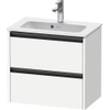 Duravit Ketho 2 wastafelonderbouwkast met 2 laden 61x39x54.9cm met grepen antraciet wit mat SW772897