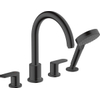 Hansgrohe Vernis Blend afdekset badkraan 211mm 4-gats mat zwart SW651939