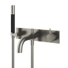 Hotbath Cobber X afbouwdeel met inbouwdeel voor douche/badmengkraan, automatische omstelinrichting geborsteld nikkel SW543489