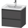 Duravit Ketho 2 wastafelonderbouwkast met 2 laden 63.4x45.5x54.9cm met grepen antraciet grafiet mat SW771913