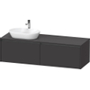 Duravit Ketho 2 wastafelonderbouwkast incl. consoleplaat met 2 laden voor waskom links 160x55x45.9cm met handgrepen antraciet grafiet supermat SW771899