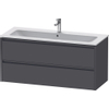 Duravit Ketho 2 wastafelonderbouwkast met 2 laden voor enkele wastafel 121x48x55cm met grepen antraciet grafiet mat SW773142
